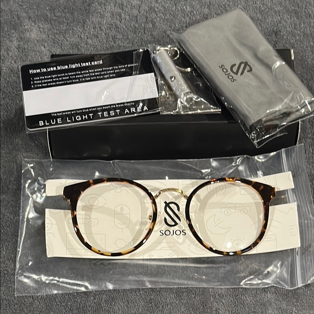 Sojos Retro Round Blue Light Tortoise Frames Anti Blue Light Lens NWT NIB & More